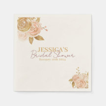 金ゴールドピンクローズシンプルミニマルブライダルシャワー