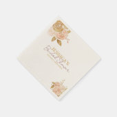 金ゴールドピンクローズシンプルミニマルブライダルシャワー スタンダードカクテルナプキン (角)