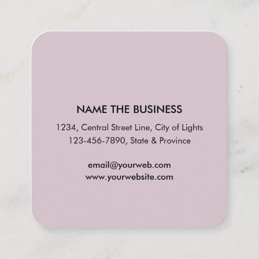 金ゴールドピンクロータスフラワーヨガインストラクター禅美術 スクエア名刺 (裏面)