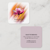 金ゴールドピンクロータスフラワーヨガインストラクター禅美術 スクエア名刺 (正面/裏面)