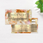金ゴールドピンク水色フェイク箔アポイントメントカード (デスク)