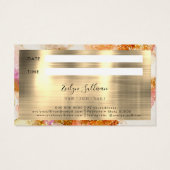 金ゴールドピンク水色フェイク箔アポイントメントカード (裏面)