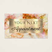 金ゴールドピンク水色フェイク箔アポイントメントカード (正面)