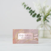 金ゴールドピンク流体大理石の名刺 名刺 (スタンド正面)