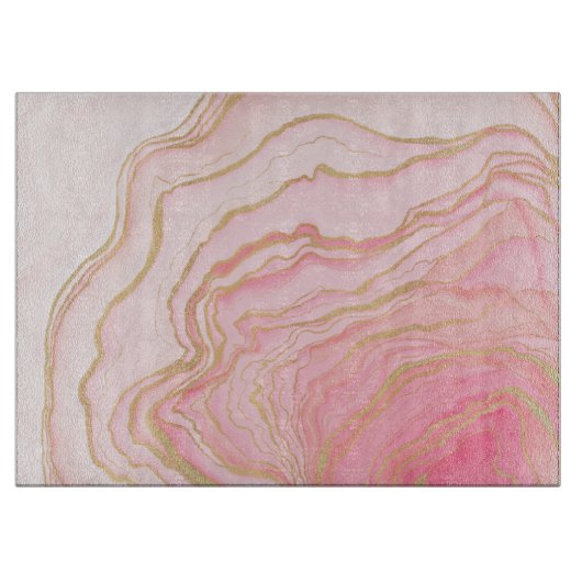 金ゴールドピンク液絵画液 カッティングボード (正面)