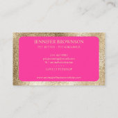 金ゴールドピンク獣医動物病院ペットシッター 名刺 (裏面)