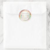 金ゴールドピンク紙吹雪ホログラフィック体バターラベル ラウンドシール (バッグ)