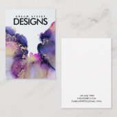 金ゴールドピンク紫色の水彩表示カード 名刺 (正面/裏面)