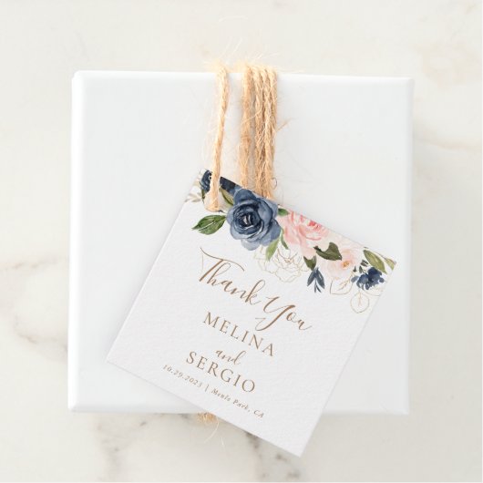 金ゴールドピンク結婚の花ありがとう フェイバータグ (インサイチュ)