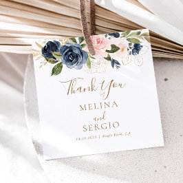 金ゴールドピンク結婚の花ありがとう フェイバータグ