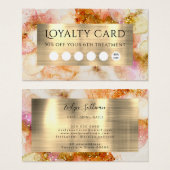 金ゴールドピンク色のフェイク箔ロイヤリティカード (正面&裏面)