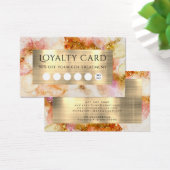 金ゴールドピンク色のフェイク箔ロイヤリティカード (デスク)
