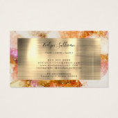 金ゴールドピンク色のフェイク箔ロイヤリティカード (裏面)