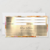 金ゴールドピンク色のホイルフェイクギフト券 (裏面)