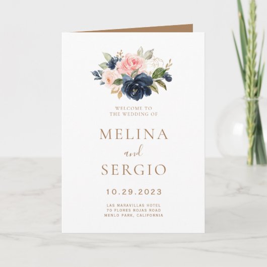 金ゴールドピンク色の花を折結婚り返し プログラム (正面)