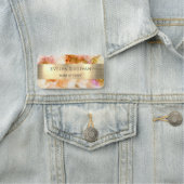 金ゴールドピンク色フェイク箔の名前タグ 名札 (インサイチュ)