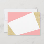 金ゴールドピンク色ブロック私のフラワーガール 招待状 (裏面)