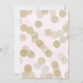 金ゴールドピンク&ブラックバルーン女の子ベビーシャワー 招待状 (裏面)