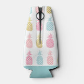 金ゴールドピンク&ブルー熱帯性パイナップルパターン ボトルクーラー (裏面)