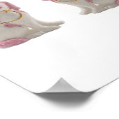 金ゴールドピンク(犬)スタッフォードドッグドッグプリントアートポスター ポスター (角)