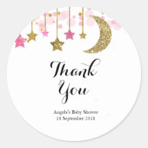 金ゴールドピンクtwinkle twinkleありがとうステッカー