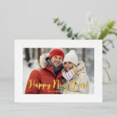 金ゴールドピンスリーフォイル新年 箔シーズンカード (立ち正面)