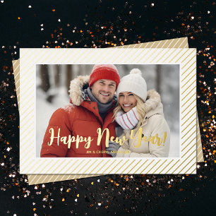 金ゴールドピンスリーフォイル新年 箔シーズンカード