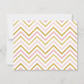 金ゴールドピンフェイククきらめく小さな星のベビーシャワー 招待状 (裏面)