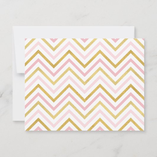 金ゴールドピンフェイククきらめく小さな星のベビーシャワー 招待状 (裏面)