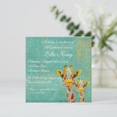 金ゴールドピーキングキリンベビー招待状 招待状 (スタンド正面)