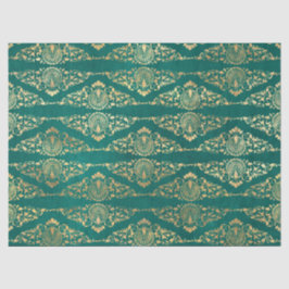 金ゴールドピーコックスとフィリグリーオングリーンデコパージュ 薄葉紙