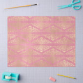 金ゴールドピーコックスとフィリグリーオンピンクデコパージュ 薄葉紙 (クラフト)