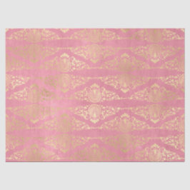 金ゴールドピーコックスとフィリグリーオンピンクデコパージュ 薄葉紙