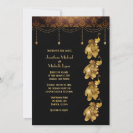 金ゴールドピーコックス，古代エジプト結婚人，アールデコ 招待状
