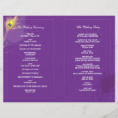 金ゴールドピーコックフェザーズパープル結婚式 プログラム (裏面)