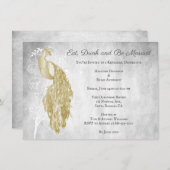 金ゴールドピーコックリハーサルディナー招待状 招待状 (正面/裏面)