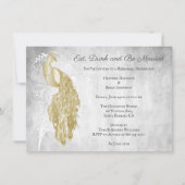 金ゴールドピーコックリハーサルディナー招待状 招待状 (正面)