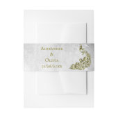 金ゴールドピーコックリーフつる植物招待状ベリーバンド 招待状ベリーバンド (正面例)