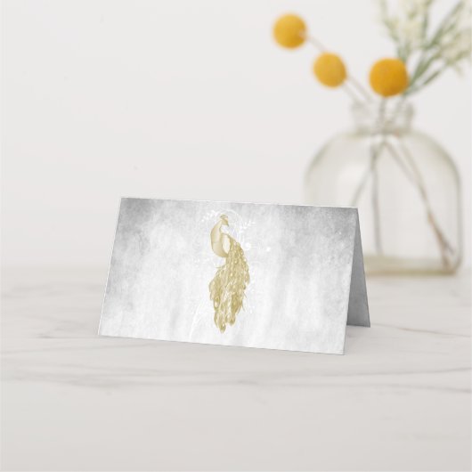 金ゴールドピーコック披露宴座席表 プレイスカード (裏面)