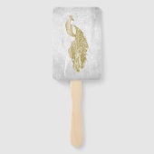 金ゴールドピーコック結婚式の引き出物ハンドファン ハンドファン (裏面)