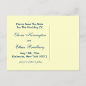 金ゴールドピーコック結婚式招待状 案内ポストカード (裏面)