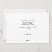 金ゴールドピースラブ&ジョーホリデーフォトクリスマスカード シーズンカード (裏面)