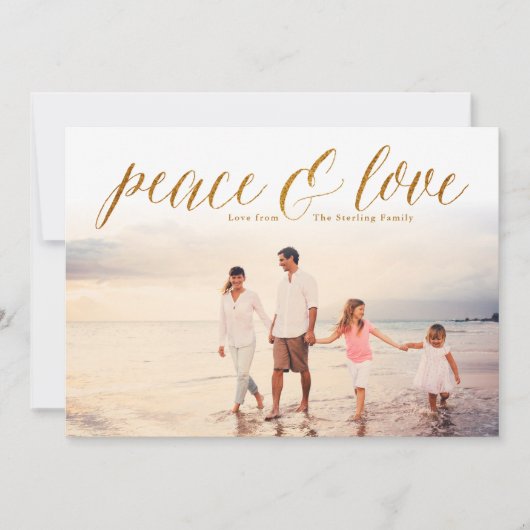 金ゴールドピース&ラブグリッタールックフォトカード シーズンカード (正面)