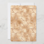 金ゴールドピーチグリジーキラフプリント結婚 招待状 (裏面)