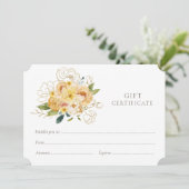 金ゴールドピーチブーケショップギフト券テンプレート (スタンド正面)