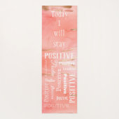 金ゴールドピーチ抽象芸術スクリプト前向きジム ヨガマット (裏面)