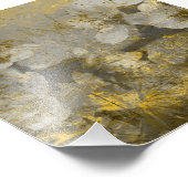 金ゴールドフかわいらしレックフローラグレースケール フォトプリント            (角)