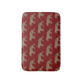 金ゴールドファッショニスタブラック赤グリッタータイガーパターン バスマット (正面縦)