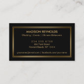 金ゴールドファッションメイクアップアーティストフォトショーケース 名刺 (裏面)