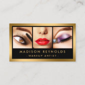 金ゴールドファッションメイクアップアーティストフォトショーケース 名刺 (正面)